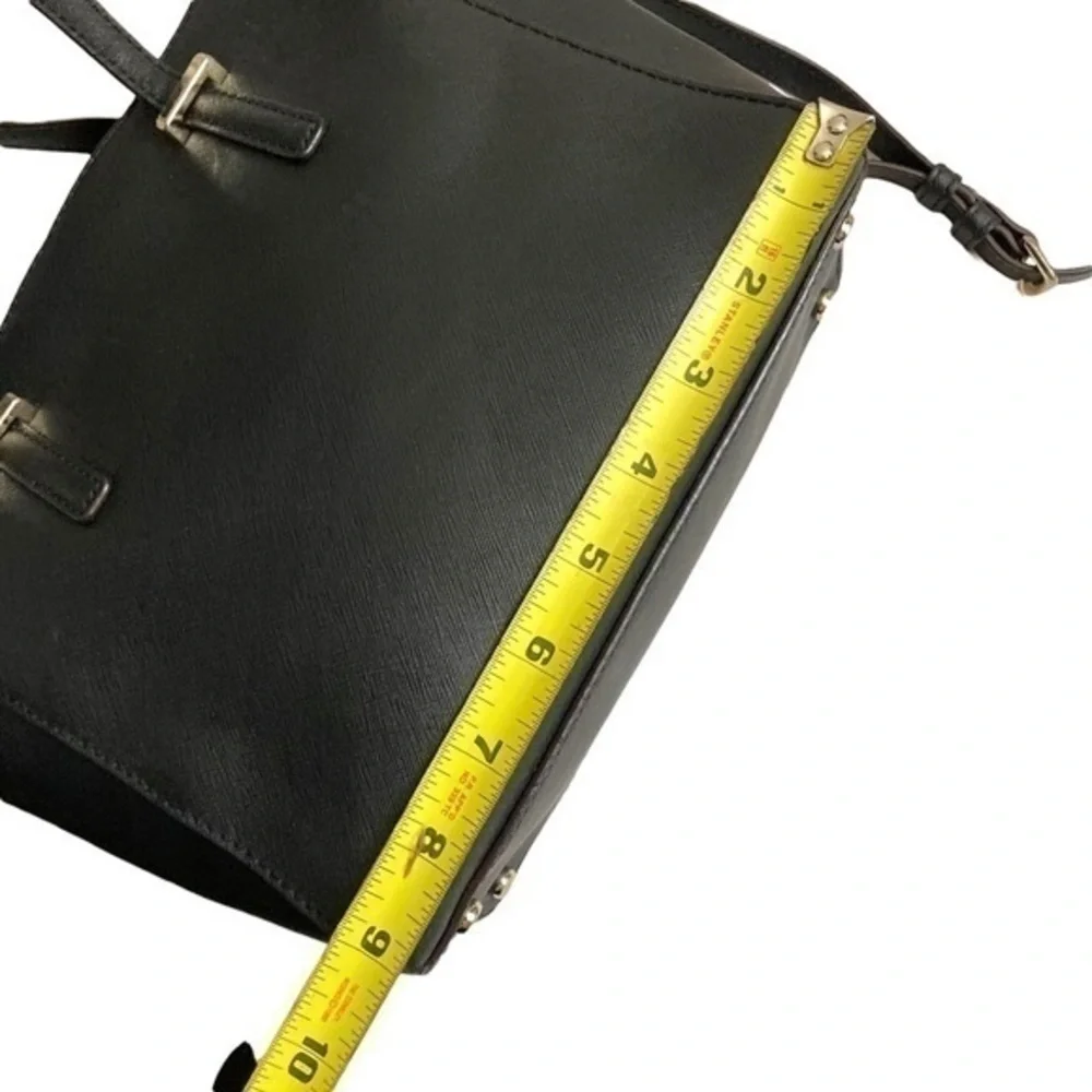 Kate spade black saffiano leather two way tote crossbody bag
